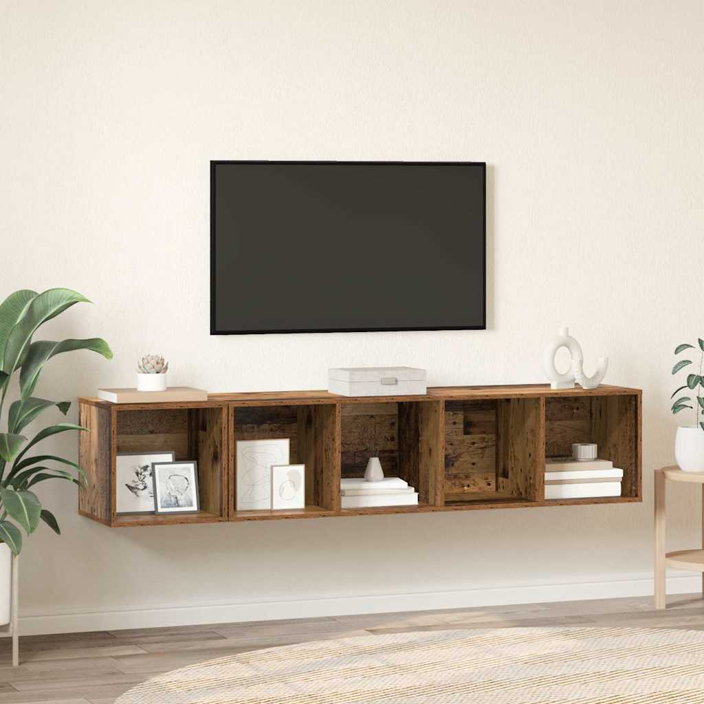 vidaXL Juego de muebles de TV 2 pcs Madera Vieja Madera contrachapada