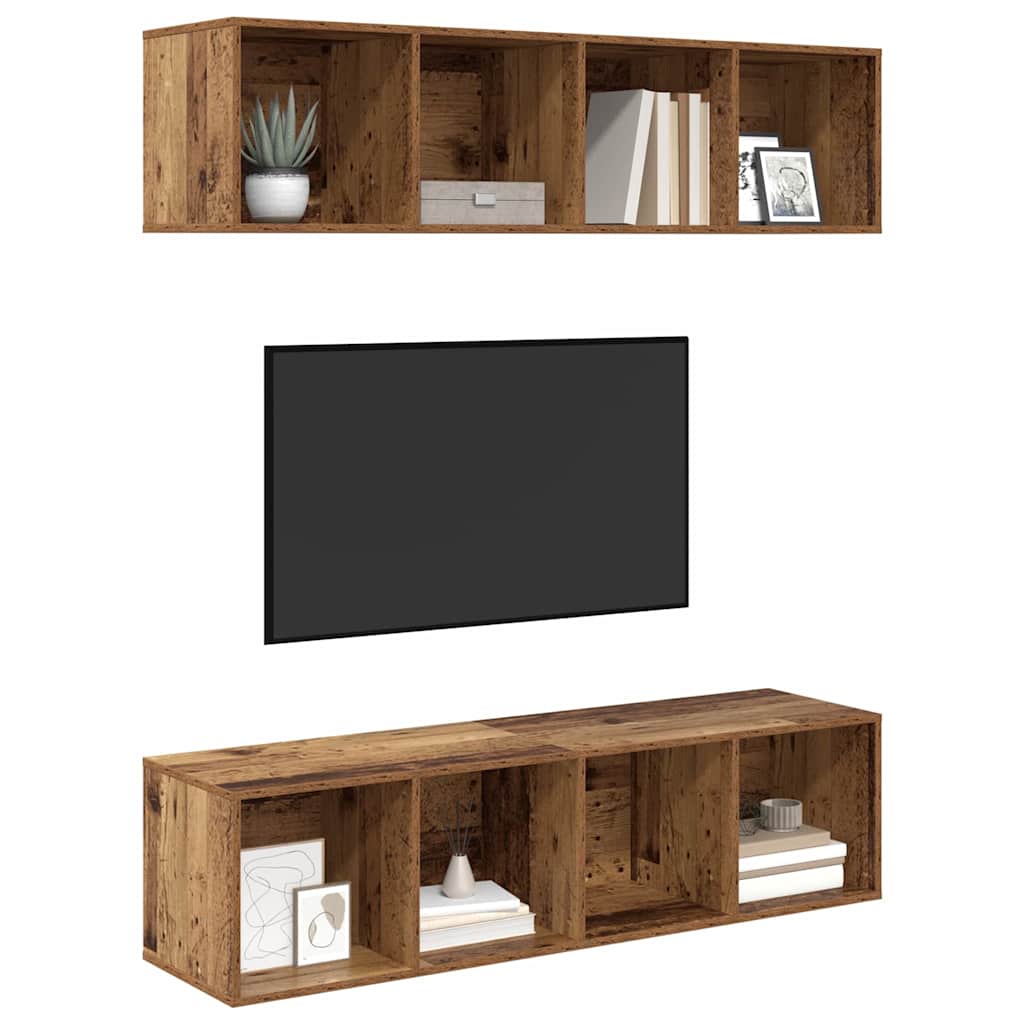vidaXL Conjunto de mueble de TV 2 pcs Madera Vieja 37 x 37 x 142,5 cm - Image 3