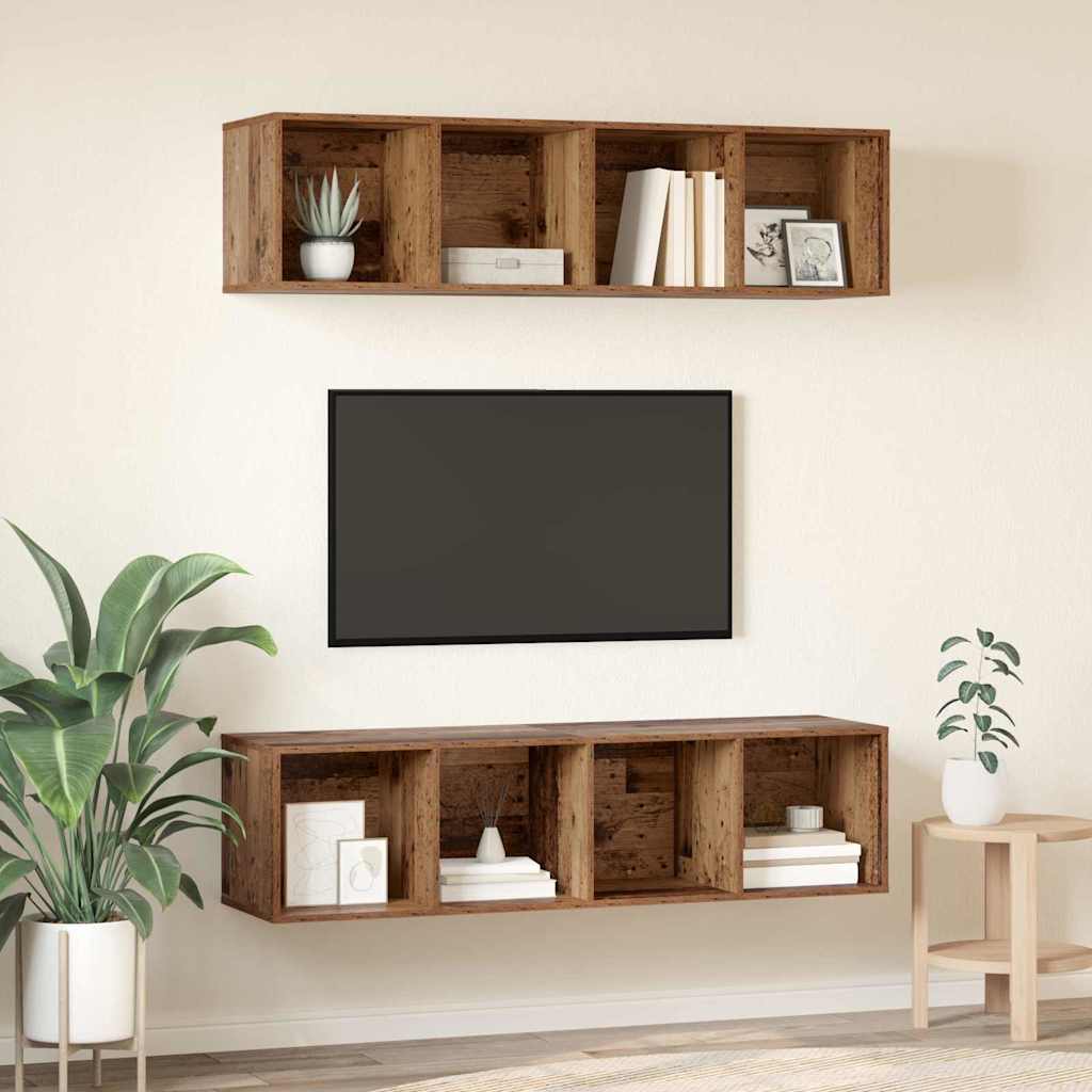 vidaXL Conjunto de mueble de TV 2 pcs Madera Vieja 37 x 37 x 142,5 cm - Image 4