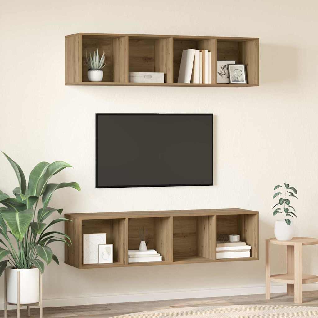vidaXL Conjunto de mueble de TV 2 pcs Roble artesanal - Image 4