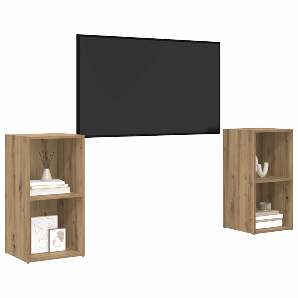 vidaXL Conjunto de mueble de TV 2 pcs Roble artesanal - Image 3