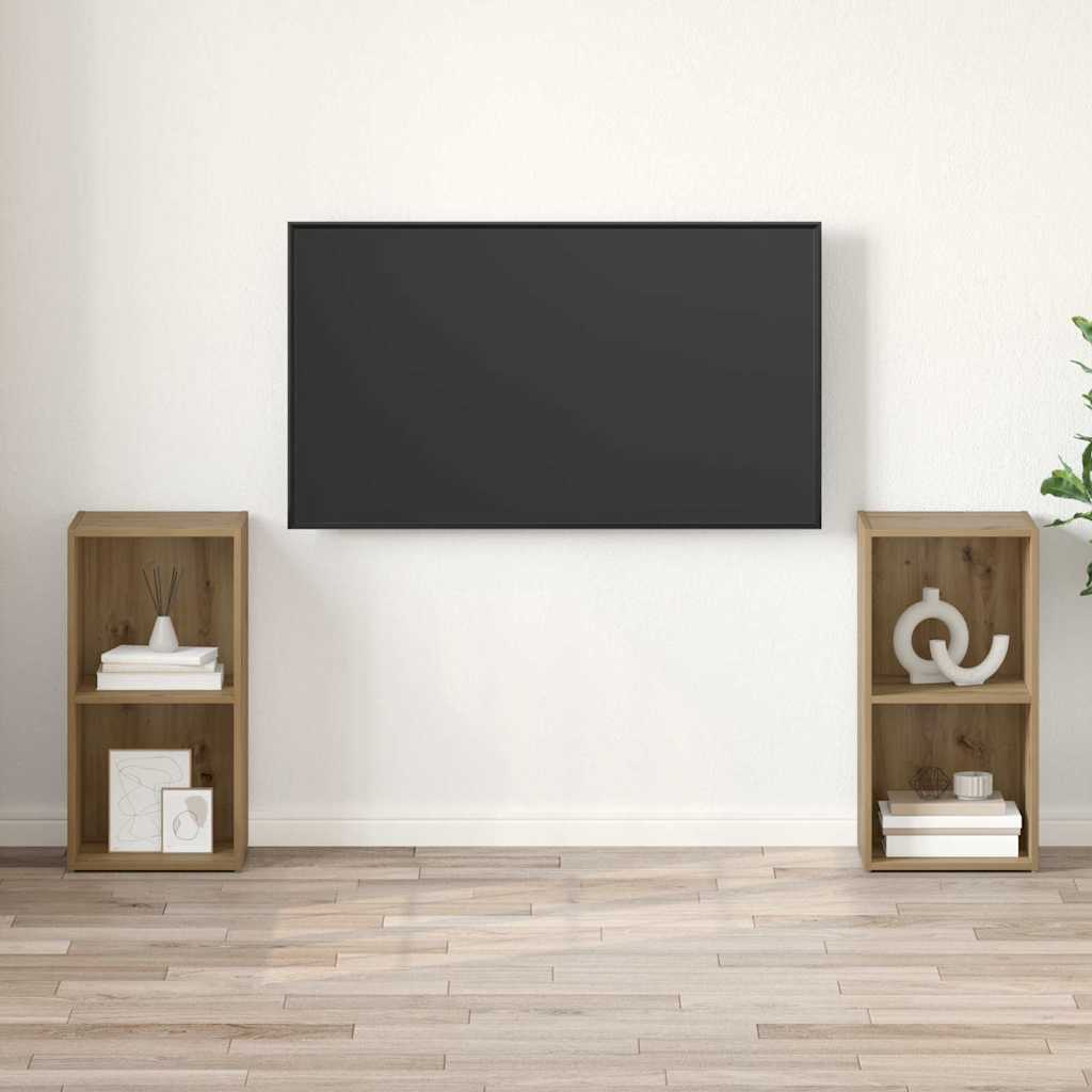 vidaXL Conjunto de mueble de TV 2 pcs Roble artesanal - Image 4