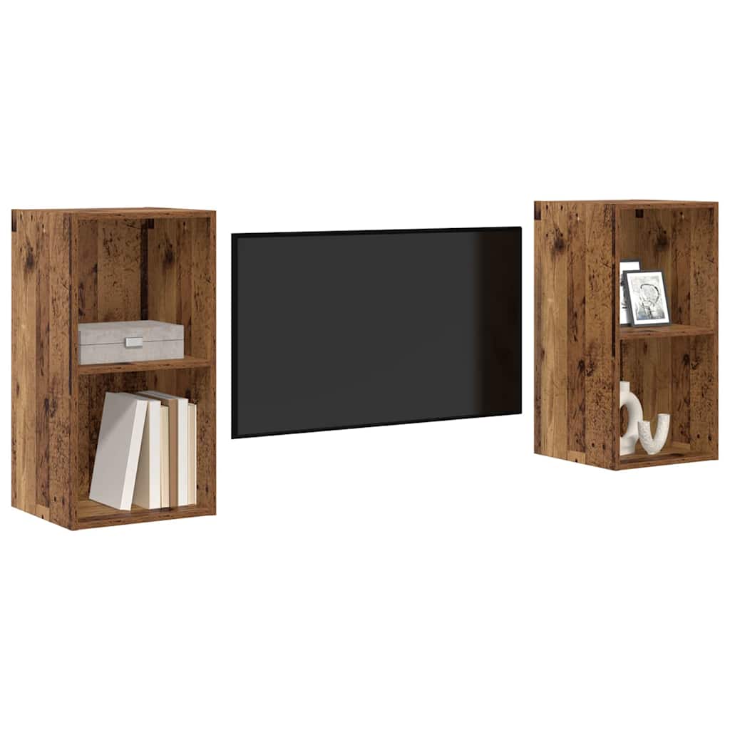 vidaXL Conjunto de mueble de TV 2 pcs Madera Vieja 37 x 37 x 72 cm - Image 3