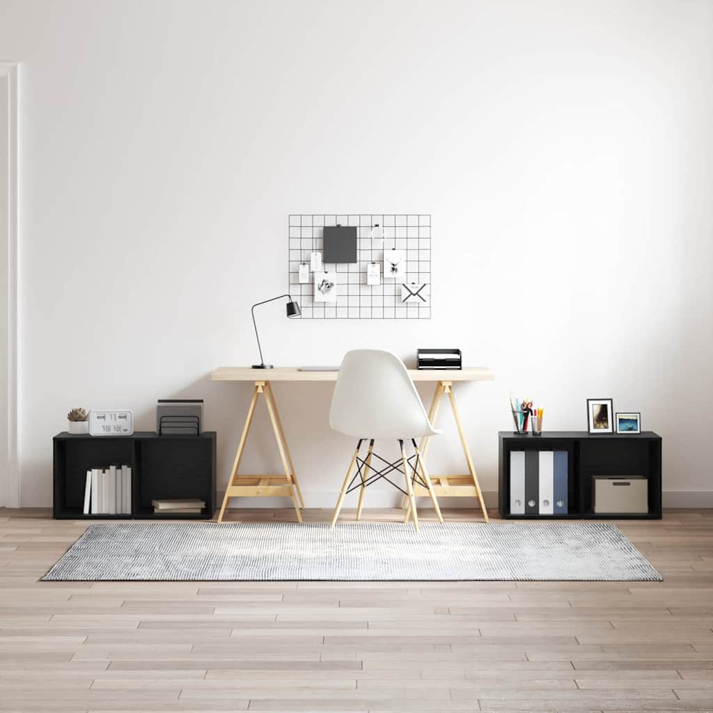 vidaXL Conjunto de mueble de TV 2 pcs Roble Negro 72 x 35 x 36,5 cm