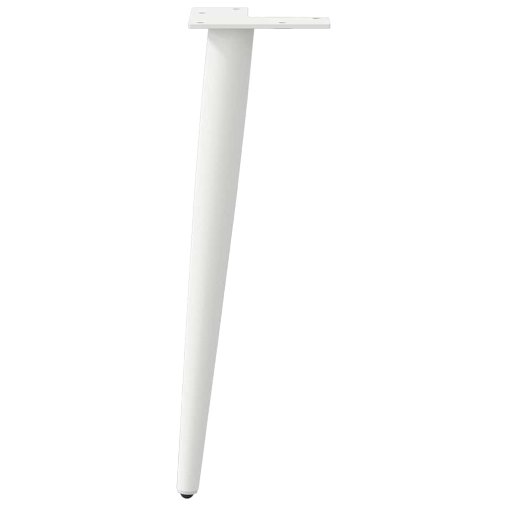 vidaXL Patas para mesa de centro cónicas (4 unidades), color blanco, 30-31 cm, acero - Image 5