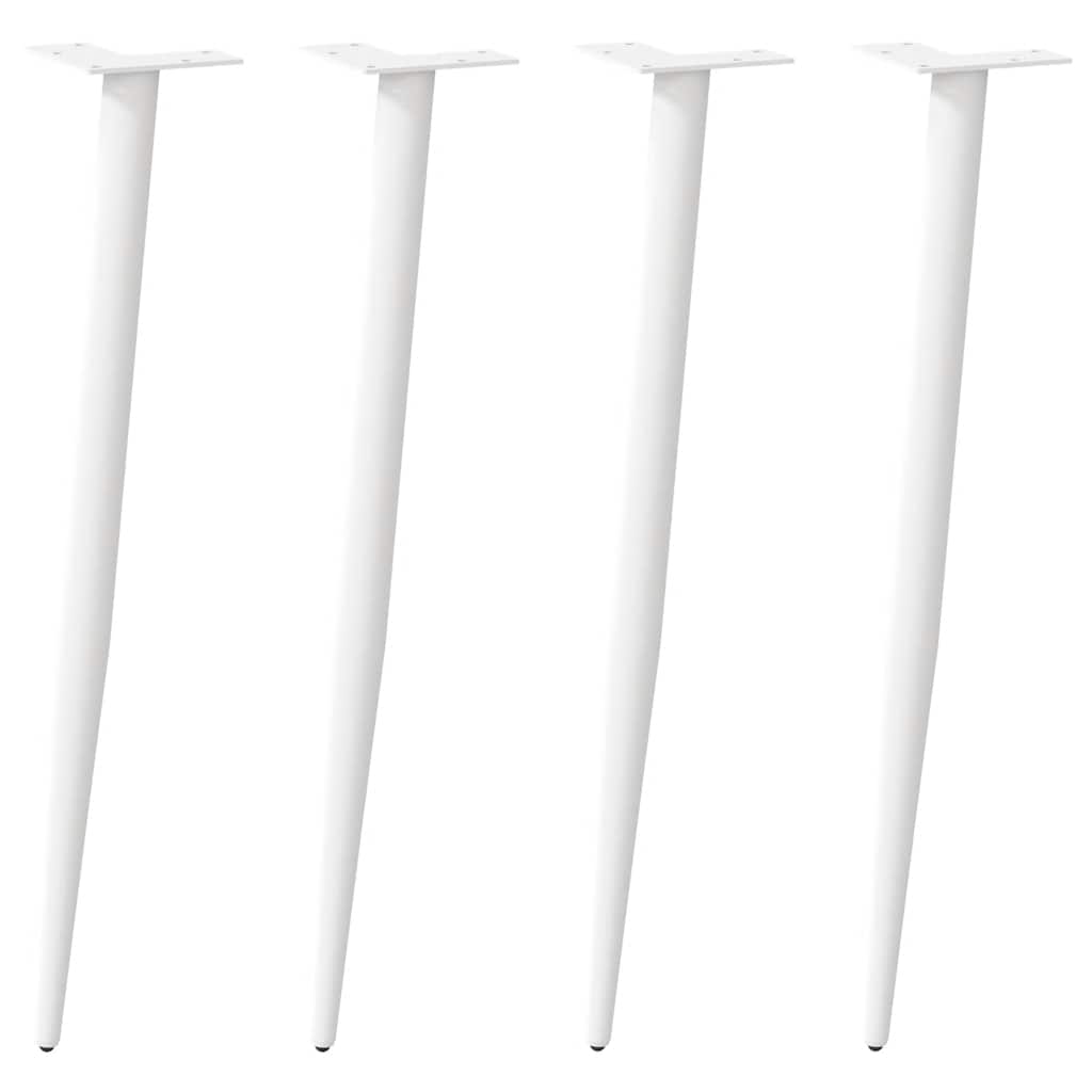 vidaXL Patas de consola cónicas para mesa (4 unidades), color blanco, 72-73 cm, acero