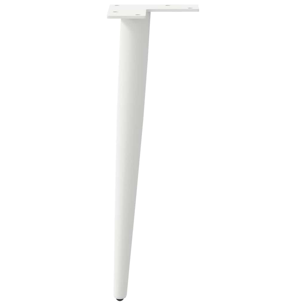 vidaXL Patas para mesa de centro cónicas (4 unidades), color blanco, 30-31 cm, acero - Image 6