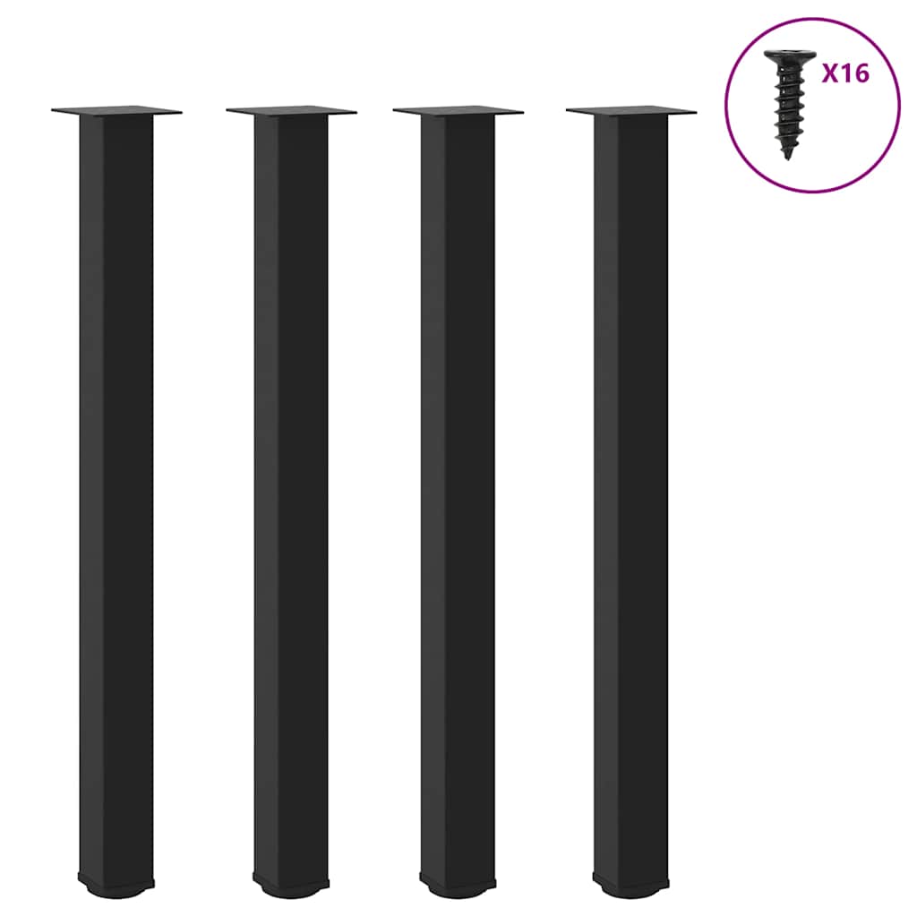 vidaXL Patas para mesa de bar (4 unidades), color negro, 110-112 cm, acero