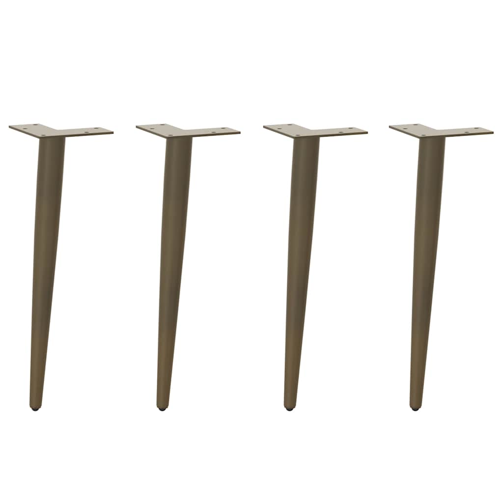 vidaXL Patas para mesa de centro cónicas 4 unidades acero natural 42-43 cm Acero