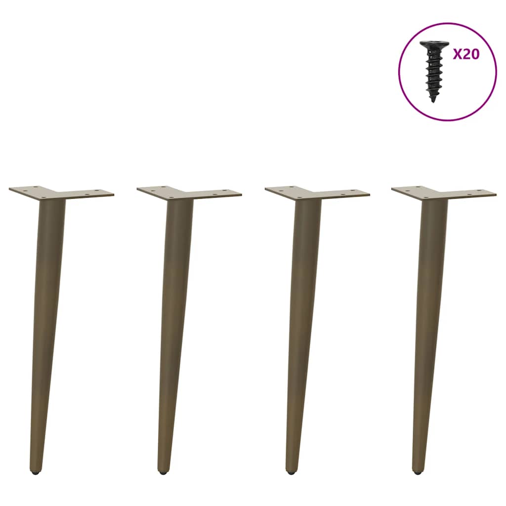 vidaXL Patas para mesa de centro cónicas 4 unidades acero natural 42-43 cm Acero - Image 3