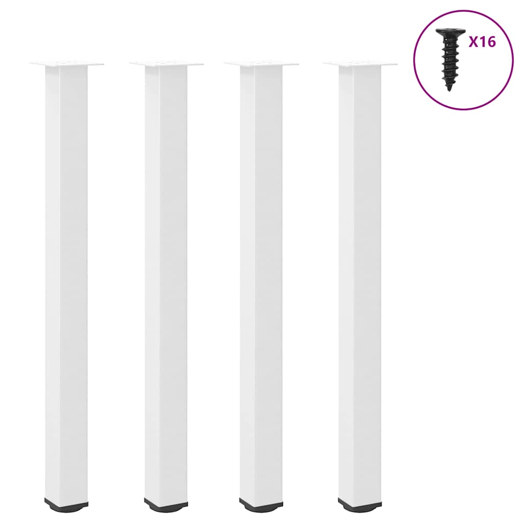vidaXL Patas para mesa de bar (4 unidades), color blanco, 110-112 cm, acero