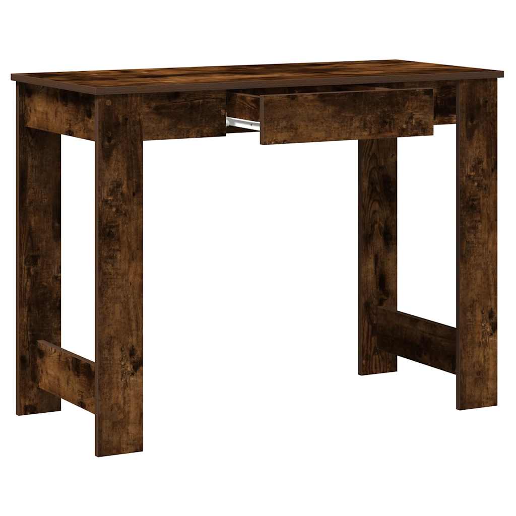 vidaXL Escritorio de madera contrachapada roble ahumado 100x45x75 cm - Image 5