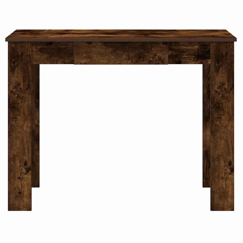 vidaXL Escritorio de madera contrachapada roble ahumado 100x45x75 cm - Image 4