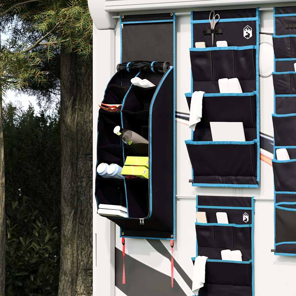 vidaXL Bolsa de almacenamiento Negro y azul 140 x 40 cm oxford