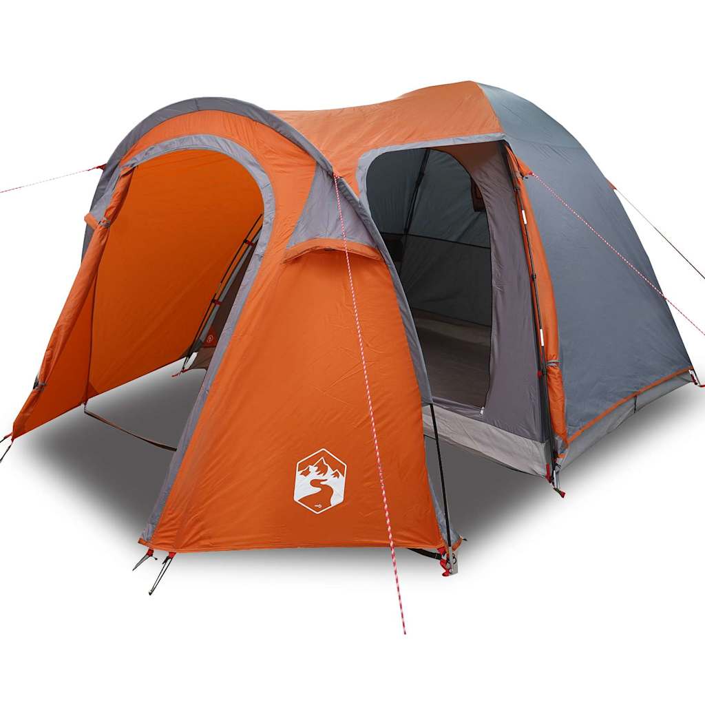 vidaXL Carpa de cúpula con techo Gris y naranja 384 x 254 x 170 cm - Image 3