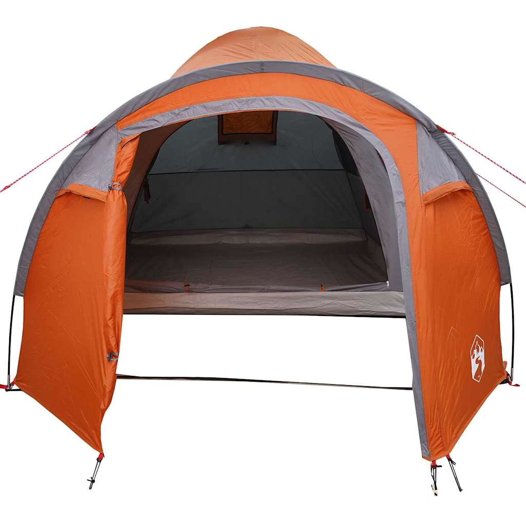 vidaXL Carpa de cúpula con techo Gris y naranja 384 x 254 x 170 cm - Image 4