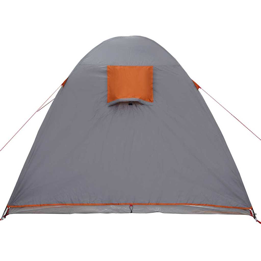 vidaXL Carpa de cúpula con techo Gris y naranja 384 x 254 x 170 cm - Image 6