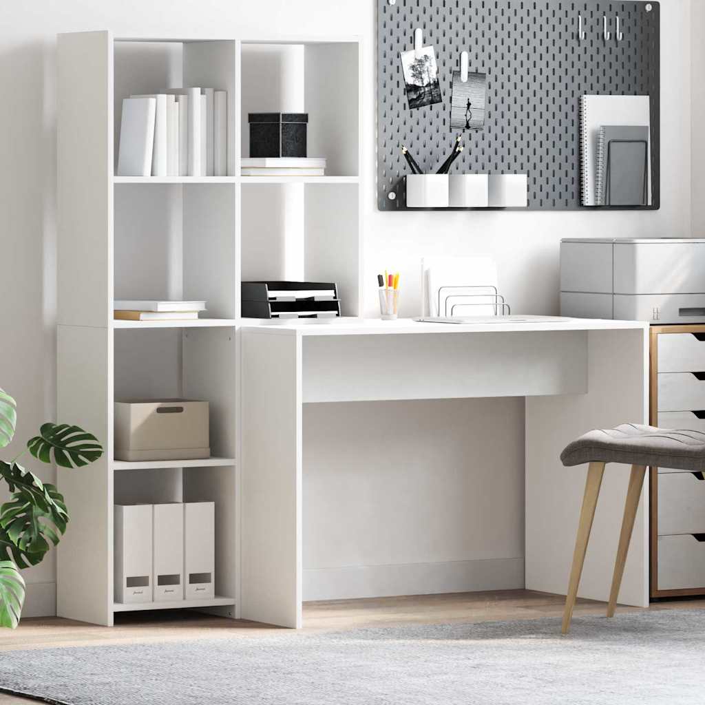 vidaXL Escritorio con estante 138,5 x 55 x 143 cm Madera de ingeniería
