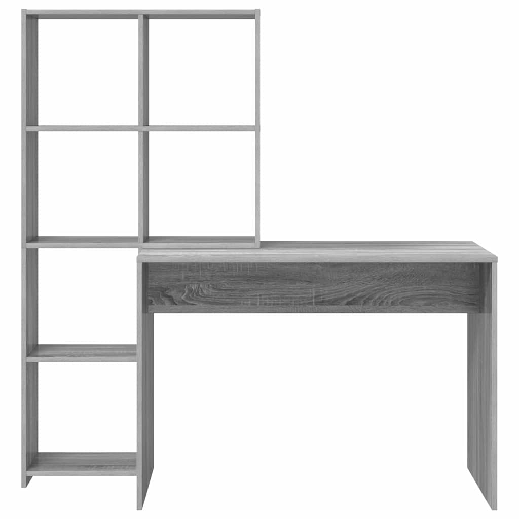 vidaXL Escritorio Gris Sonoma 138,5 x 55 x 143 cm Madera de ingeniería - Image 4