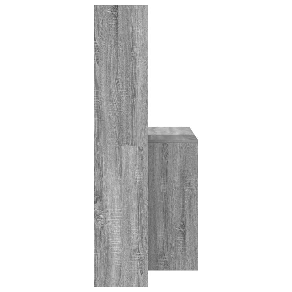 vidaXL Escritorio Gris Sonoma 138,5 x 55 x 143 cm Madera de ingeniería - Image 5