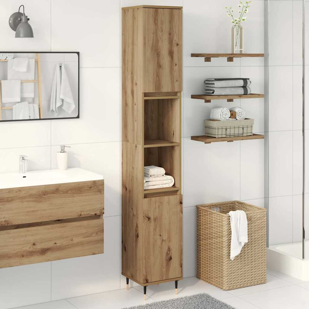 vidaXL Badschrank Artisan-Eiche 30x30x190 cm Holzwerkstoff