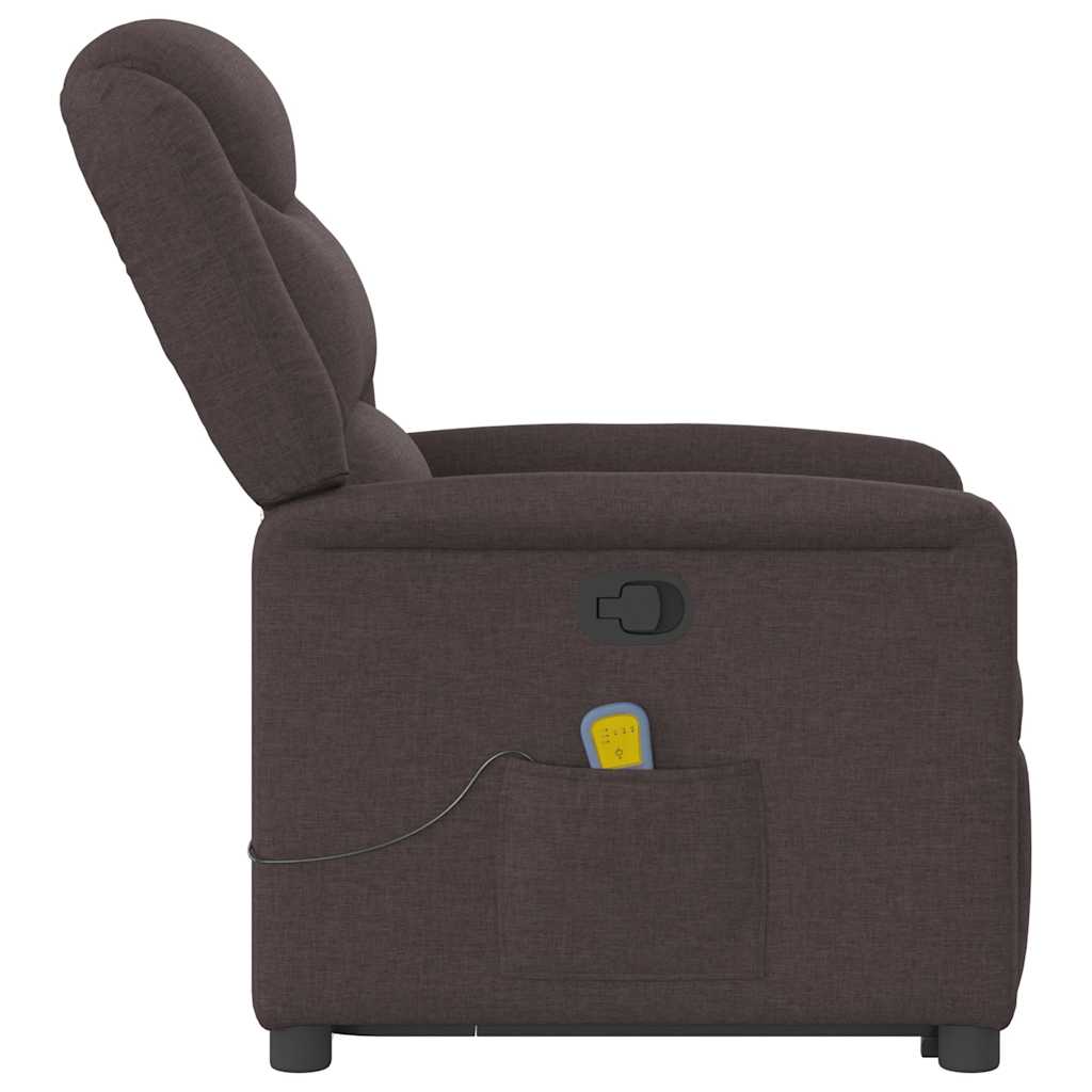 vidaXL Massagesessel mit Aufstehhilfe Dunkelbraun Stoff - Image 6