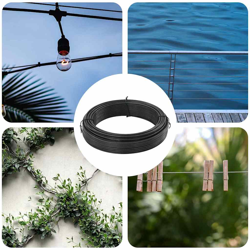 vidaXL Zaunbindedraht Anthrazit 80 m Stahl