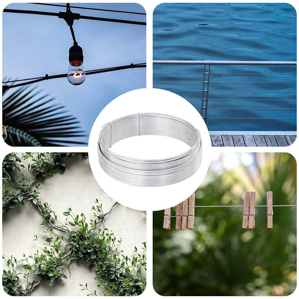 vidaXL Zaunbindedraht Silber 80 m Stahl