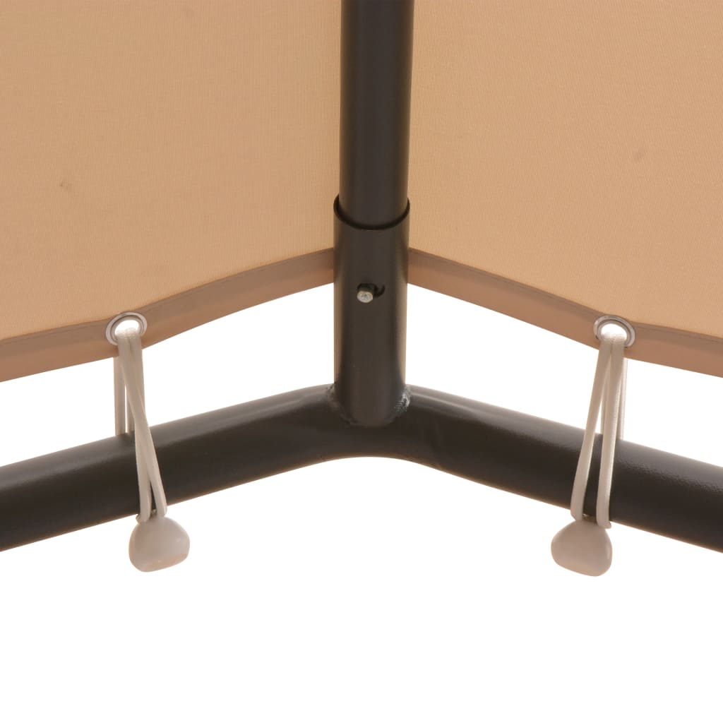 vidaXL Pavillon Partyzelt Überdachung 4x4 m Stahl Beige - Image 3