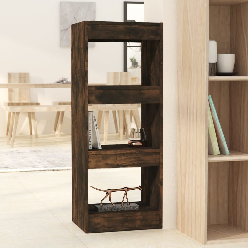 vidaXL Bücherregal/Raumteiler Räuchereiche 40x30x103 cm Holzwerkstoff