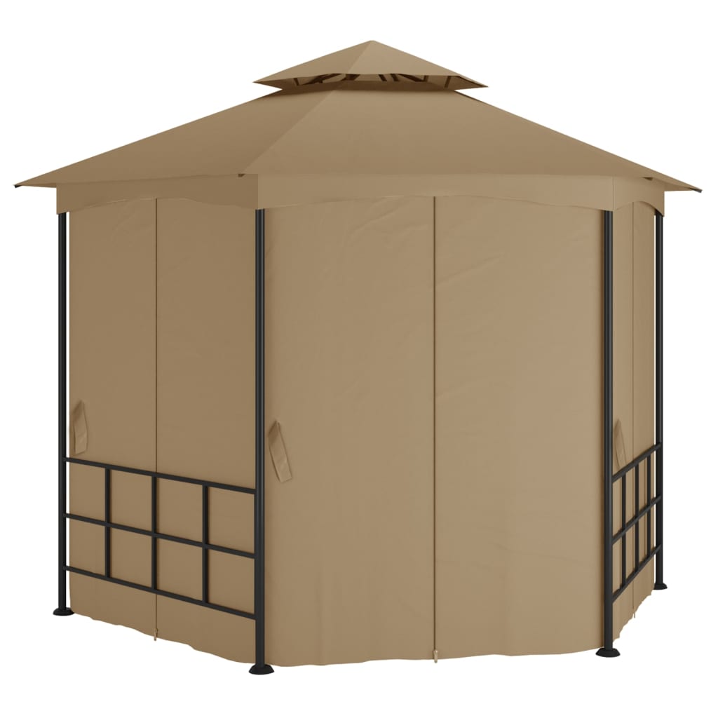 vidaXL Pavillon mit Seitenwänden 3,1x2,7 m Taupe
