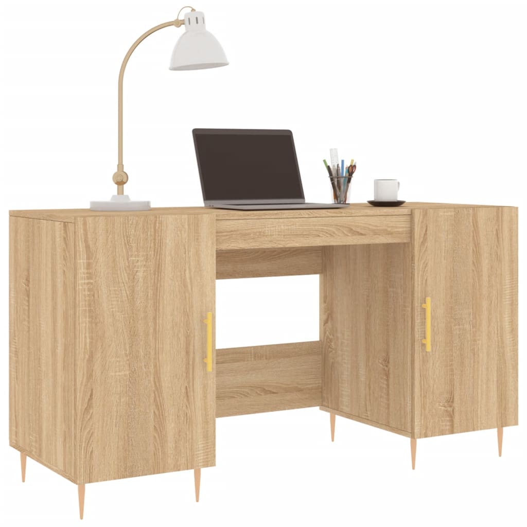 vidaXL Schreibtisch Sonoma-Eiche 140x50x75 cm Holzwerkstoff - Image 3