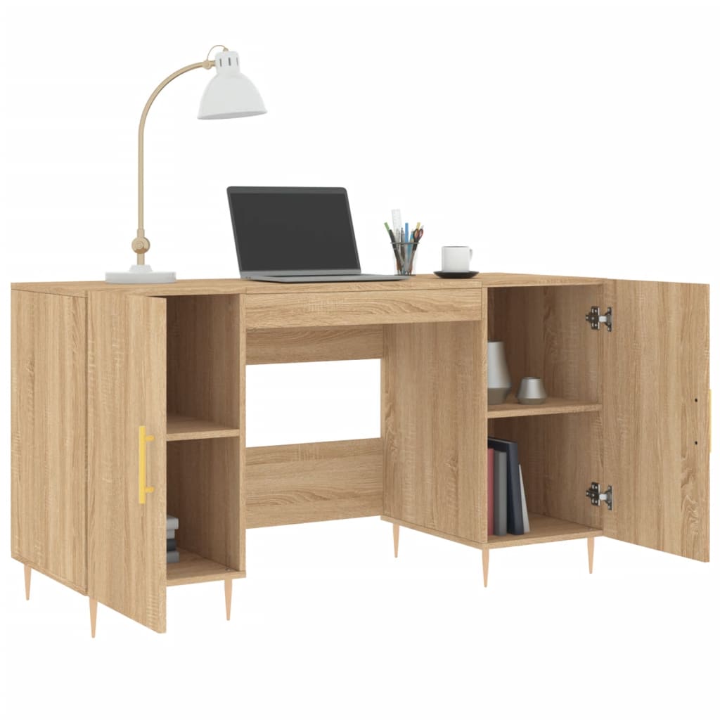 vidaXL Schreibtisch Sonoma-Eiche 140x50x75 cm Holzwerkstoff - Image 4
