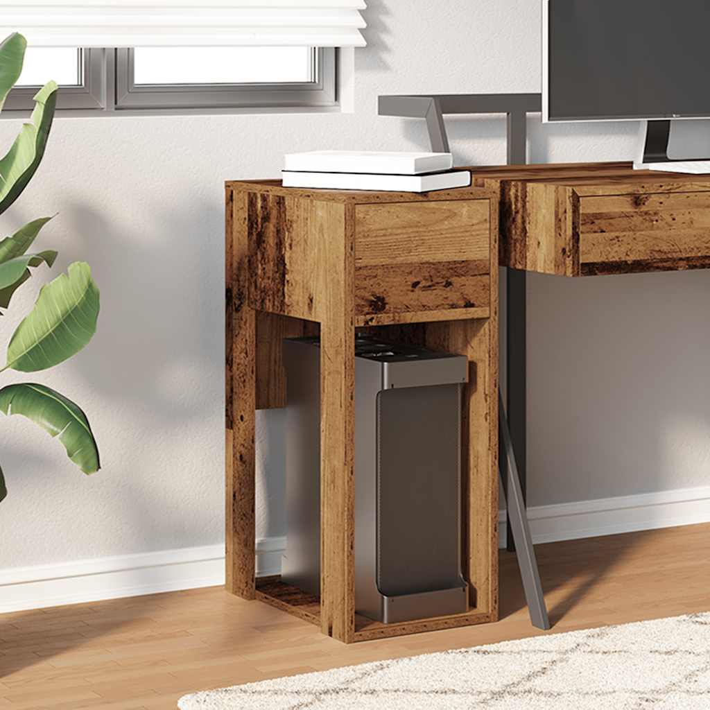 vidaXL Computerschrank mit Schublade Altholz-Optik 30x44x74 cm - Image 3