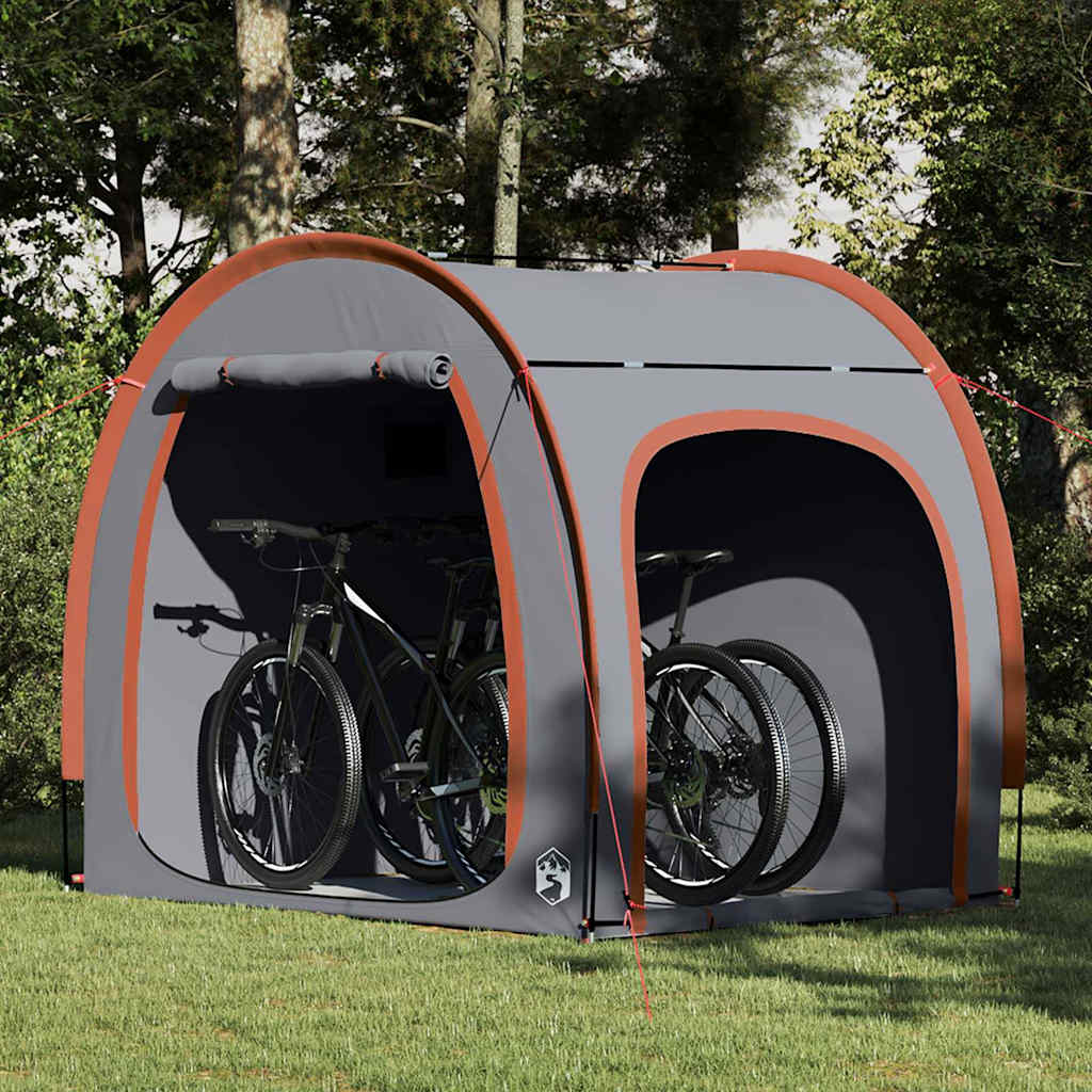 vidaXL Fahrradgarage mit Dach Grau und Orange 218 x 156 x 180 cm
