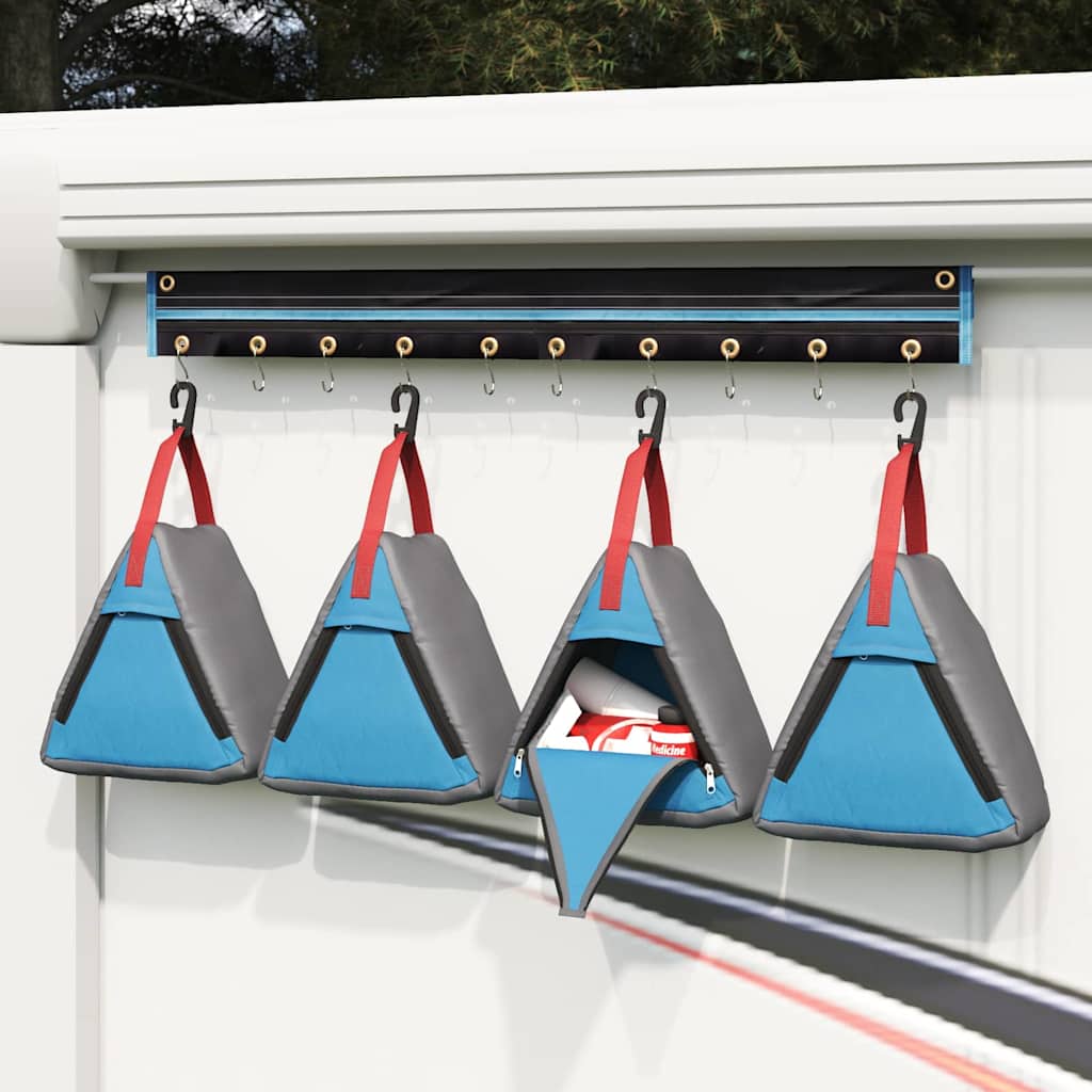 vidaXL Aufbewahrungstasche Grau Blau Rot 24 x 16 x 24 cm Oxford