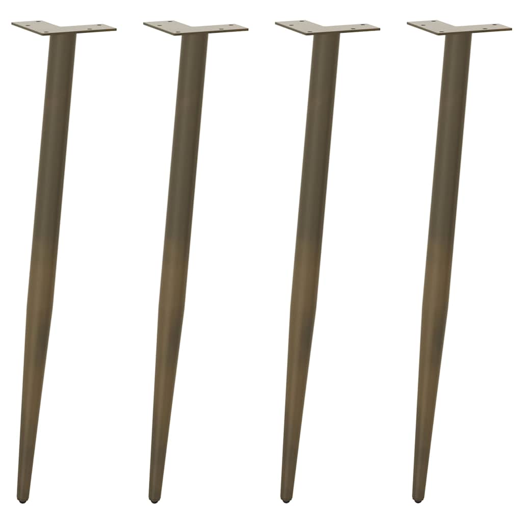 vidaXL Patas cónicas para mesa consola , 4 unidades, acero natural, 72-73 cm, acero