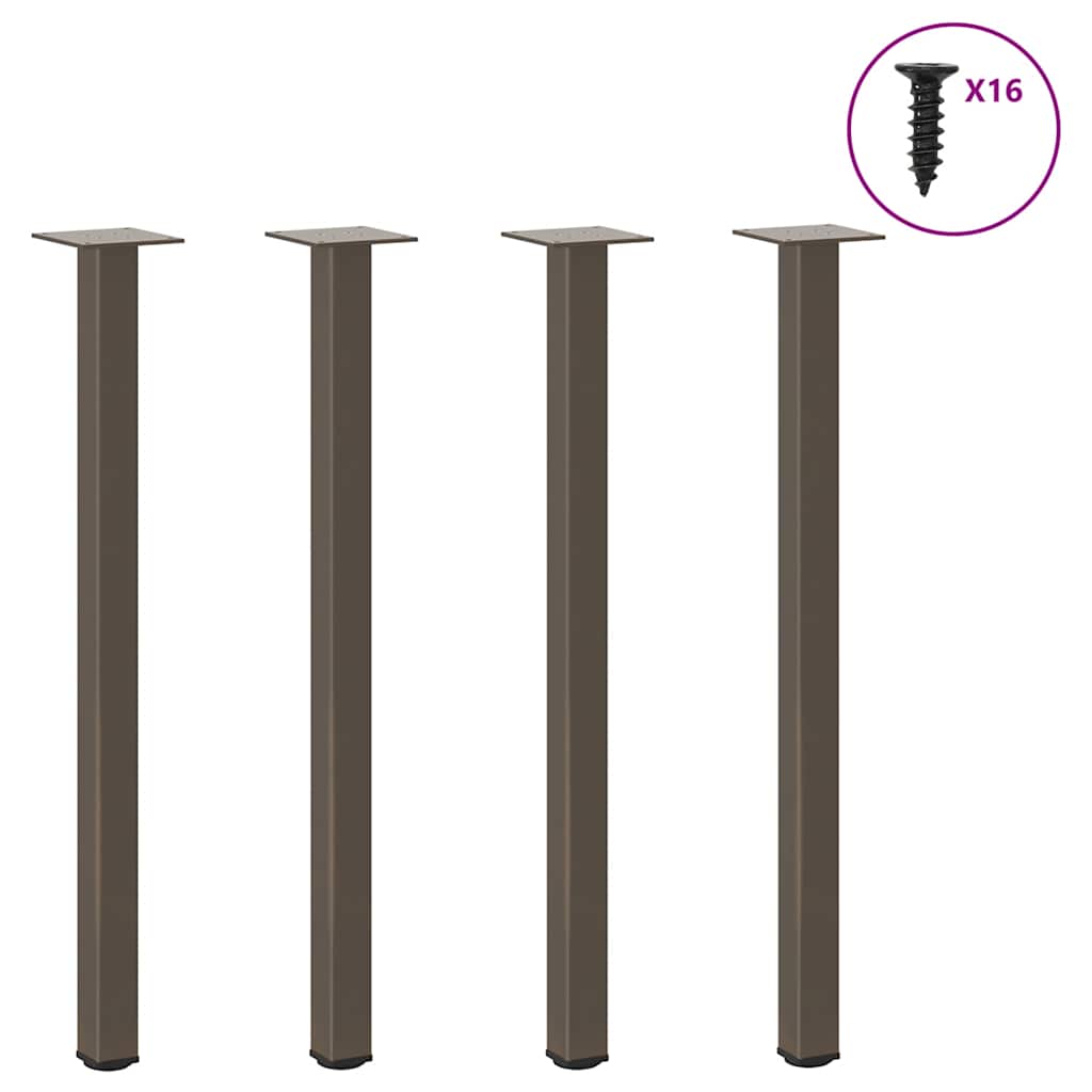vidaXL Patas para mesa consola 4 unidades acero natural 72-74 cm Acero