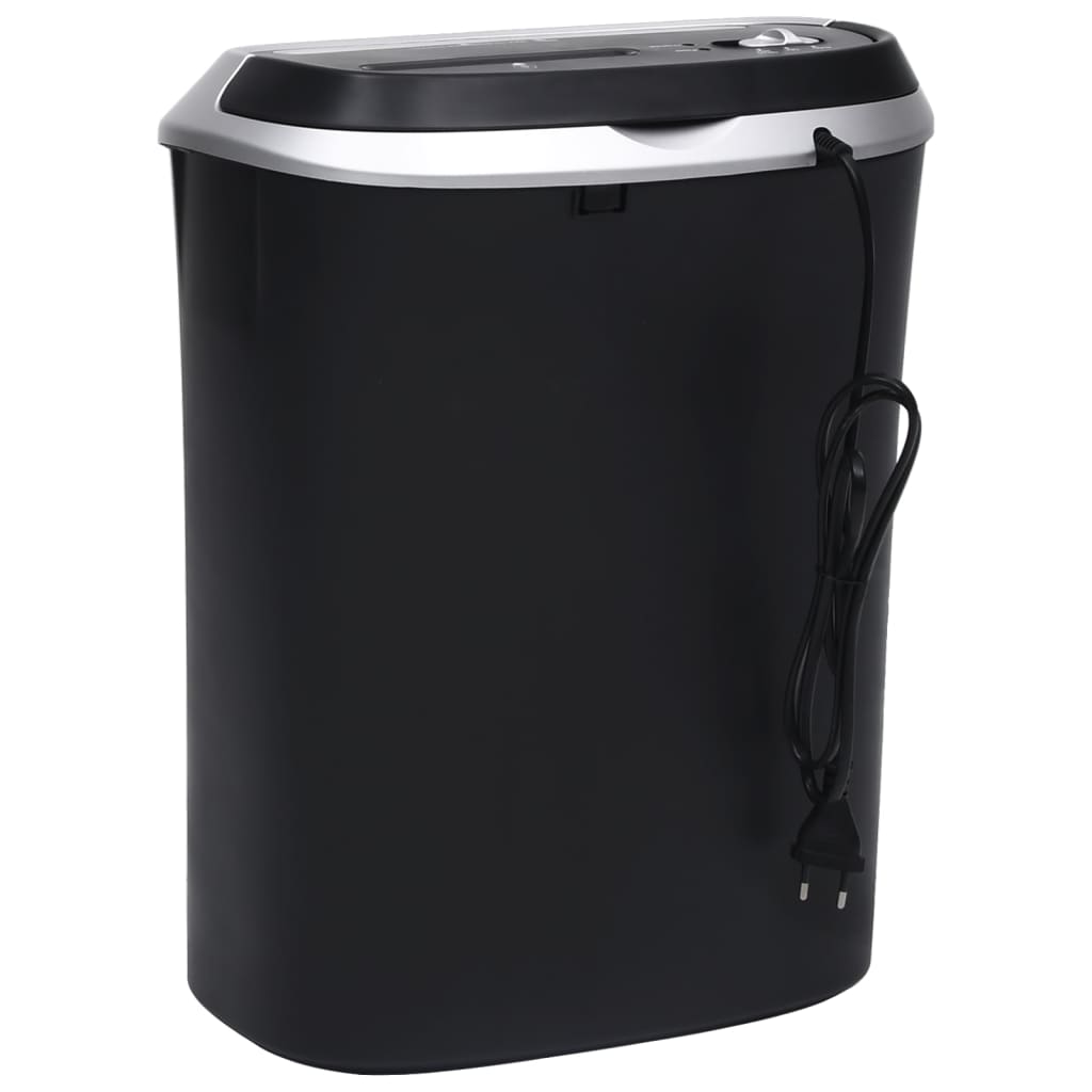 vidaXL Trituradora de papel corte cruzado 10 hojas negro - Image 4