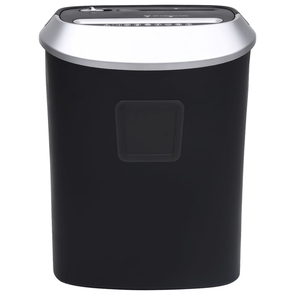vidaXL Trituradora de papel corte cruzado 10 hojas negro - Image 3