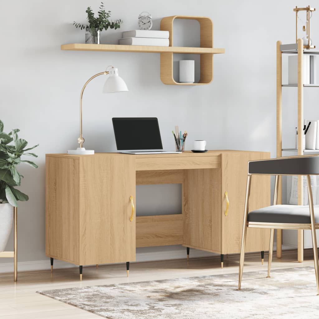 vidaXL Escritorio madera de ingeniería roble Sonoma 140x50x75 cm