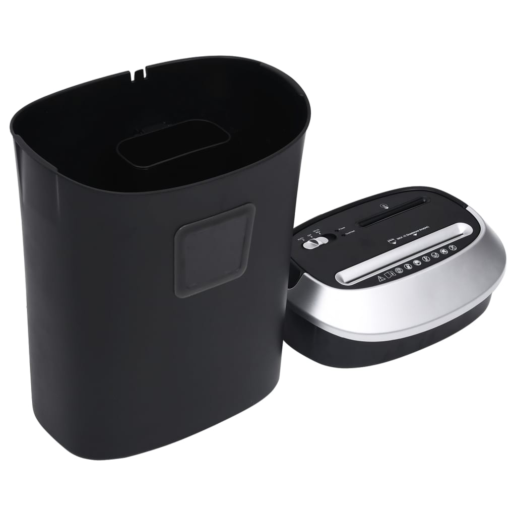 vidaXL Trituradora de papel corte cruzado 10 hojas negro - Image 6