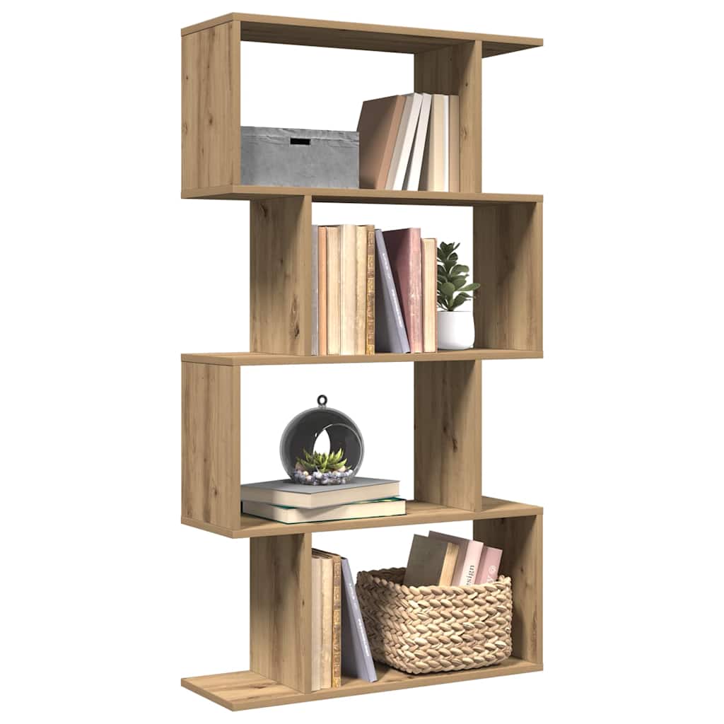 vidaXL Raumteiler-Bücherregal 4 Böden Artisan-Eiche 70x24x129 cm