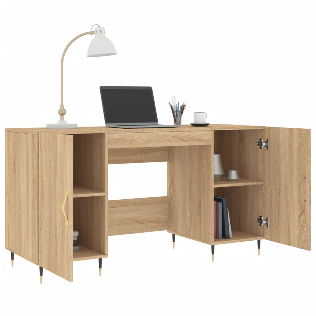 vidaXL Schreibtisch Sonoma-Eiche 140x50x75 cm Holzwerkstoff - Image 4
