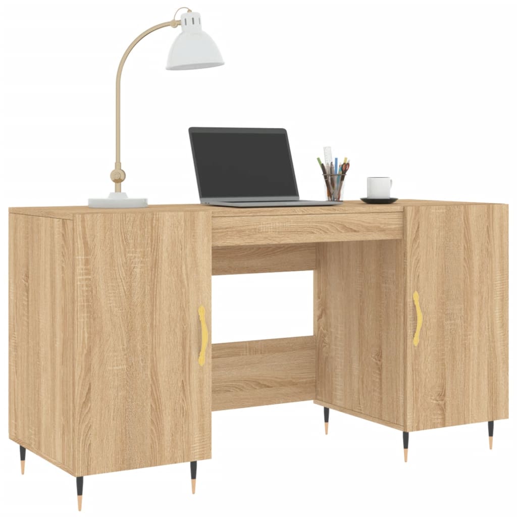 vidaXL Schreibtisch Sonoma-Eiche 140x50x75 cm Holzwerkstoff - Image 3