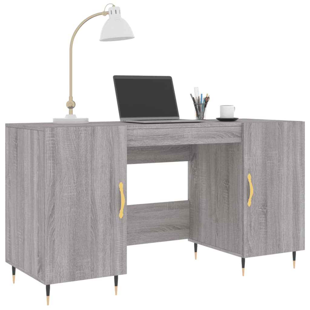 vidaXL Schreibtisch Grau Sonoma 140x50x75 cm Holzwerkstoff - Image 3