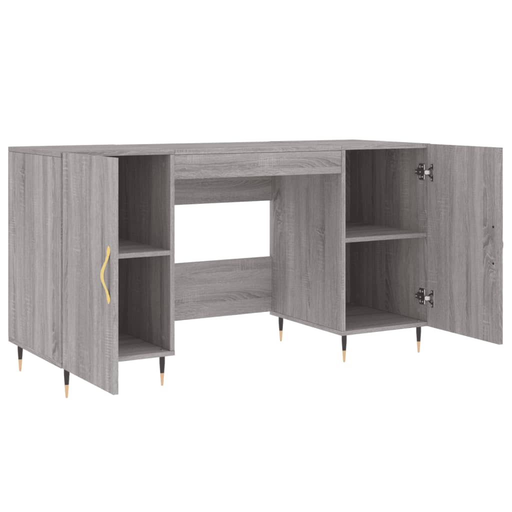 vidaXL Schreibtisch Grau Sonoma 140x50x75 cm Holzwerkstoff - Image 5