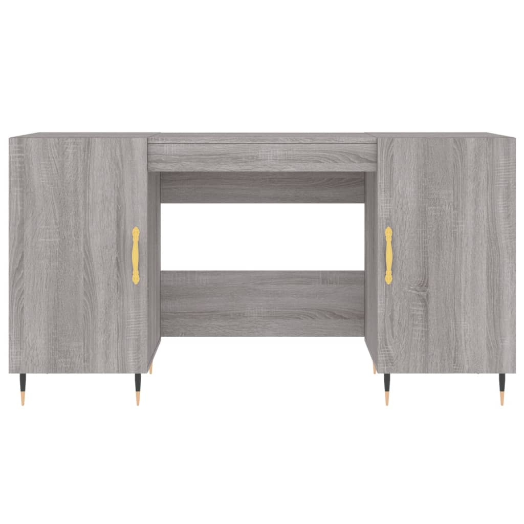 vidaXL Schreibtisch Grau Sonoma 140x50x75 cm Holzwerkstoff - Image 6