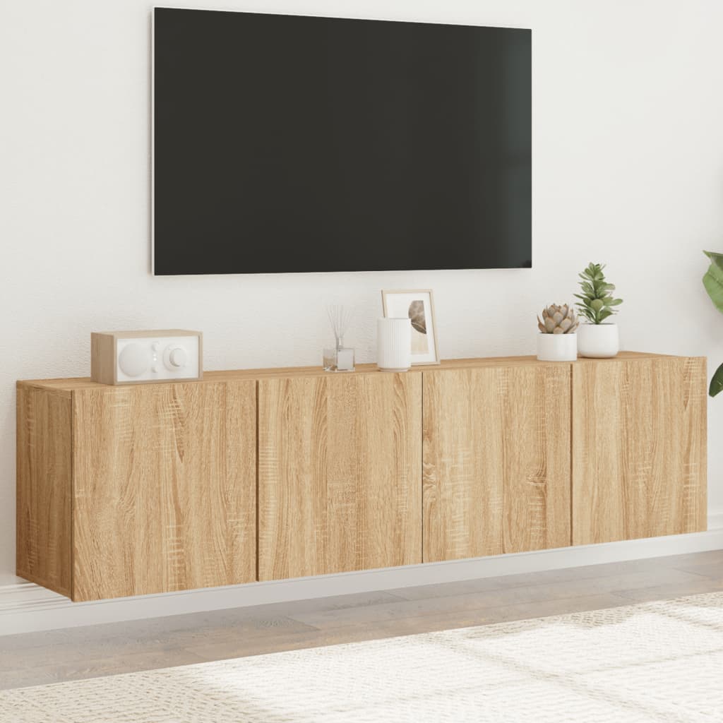 vidaXL Muebles para TV de pared 2 unidades roble Sonoma 80x30x41 cm