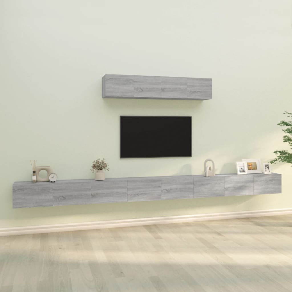 vidaXL Set de muebles para TV 6 pzas madera contrachapada gris Sonoma